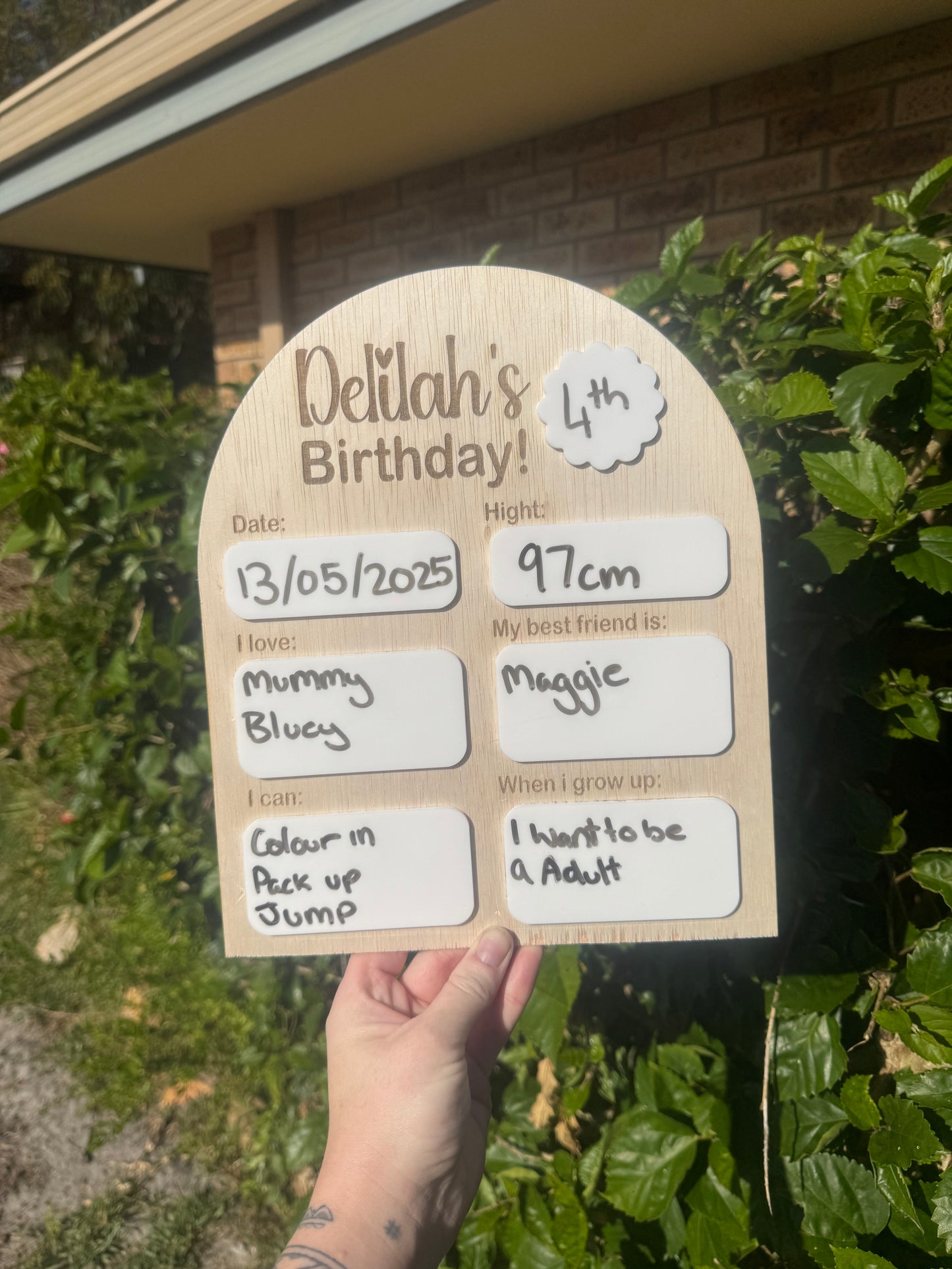 Birthday milestone board
