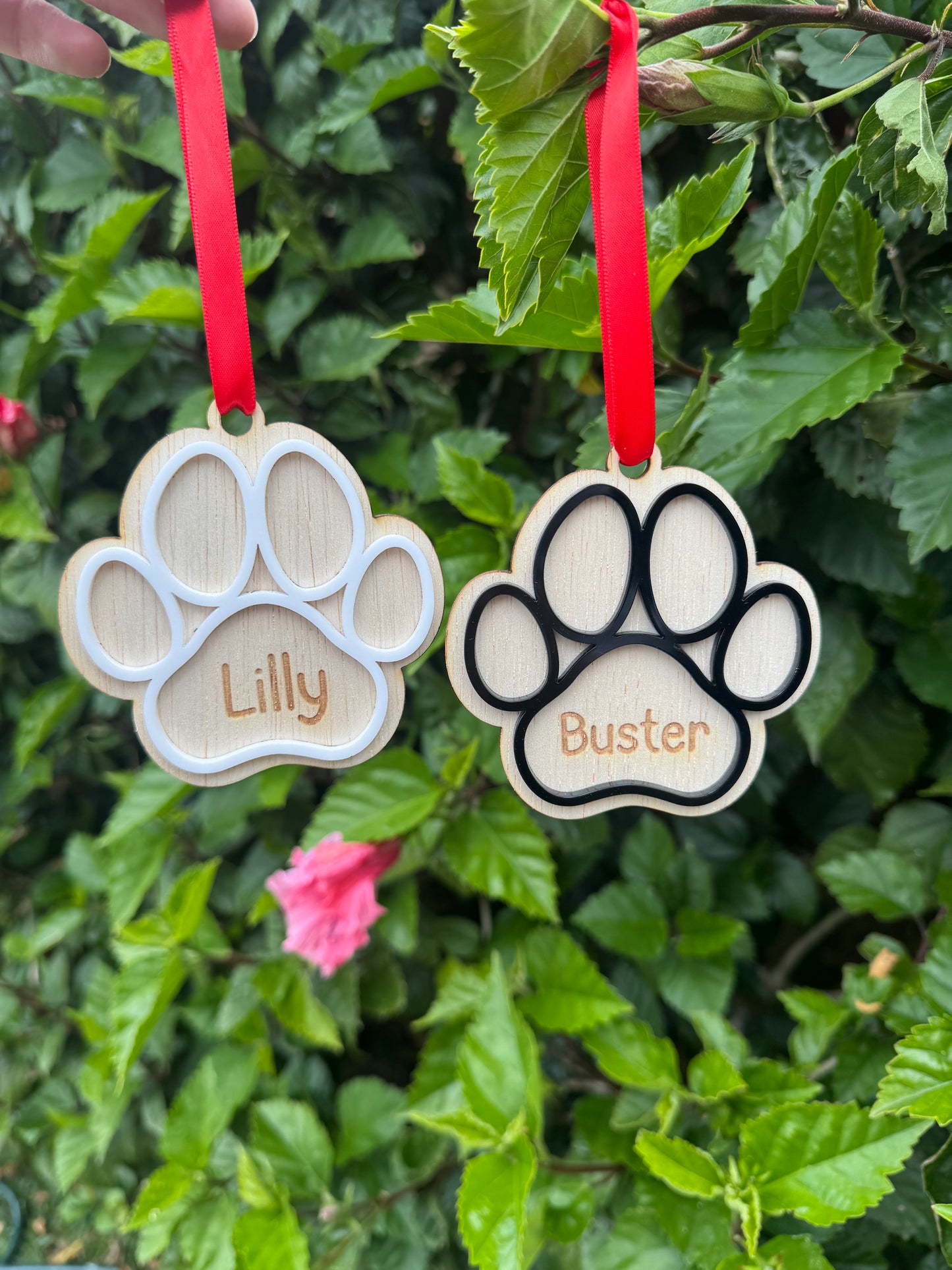 Paw print ornaments