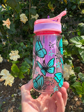 Load image into Gallery viewer, Teal Butterfly Kids Drink Bottle
