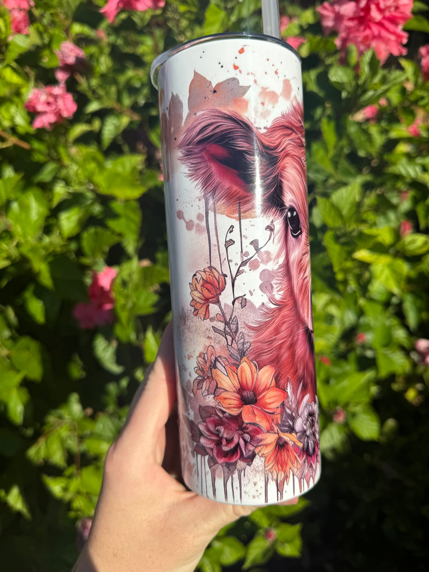 Floral highland cow